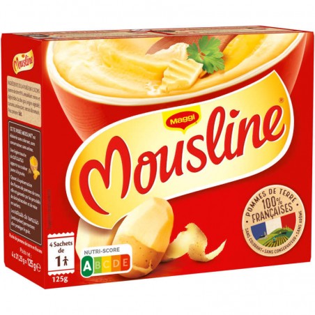 MOUSLINE Purée nature portions individuelles 4x31.25g MOUSLINE Purée nature portions individuelles 4x31.25g