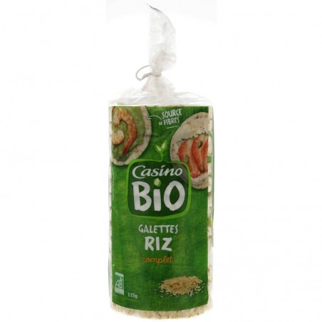 CASINO BIO Galettes de riz complet Bio 115g