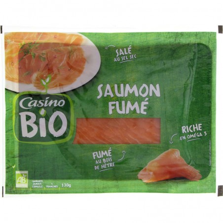 CASINO BIO Saumon fumé 120g